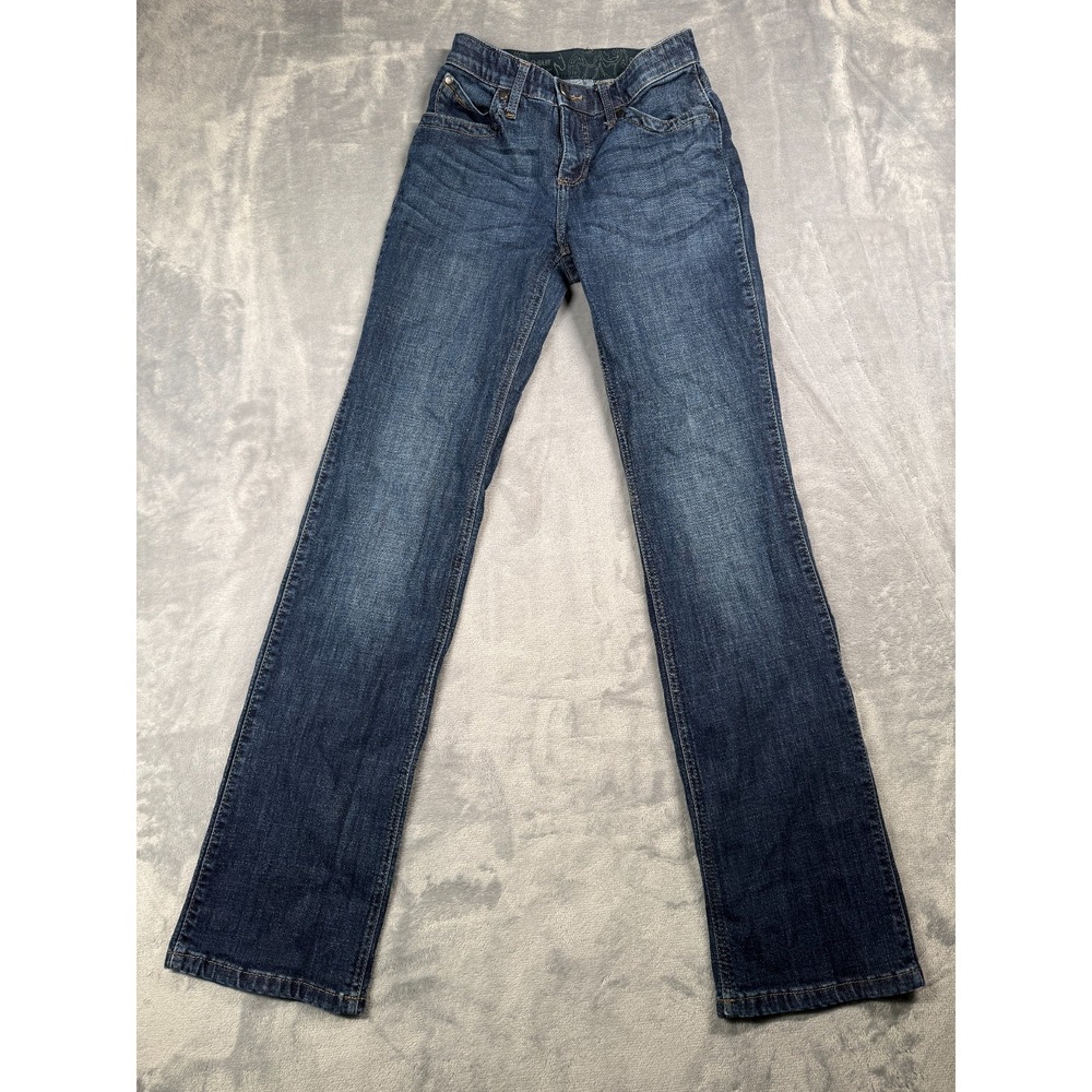 Wrangler Q Baby Mid Rise Boot Cut Ultimate Riding Jeans Womens 1/2X32 Blue Denim